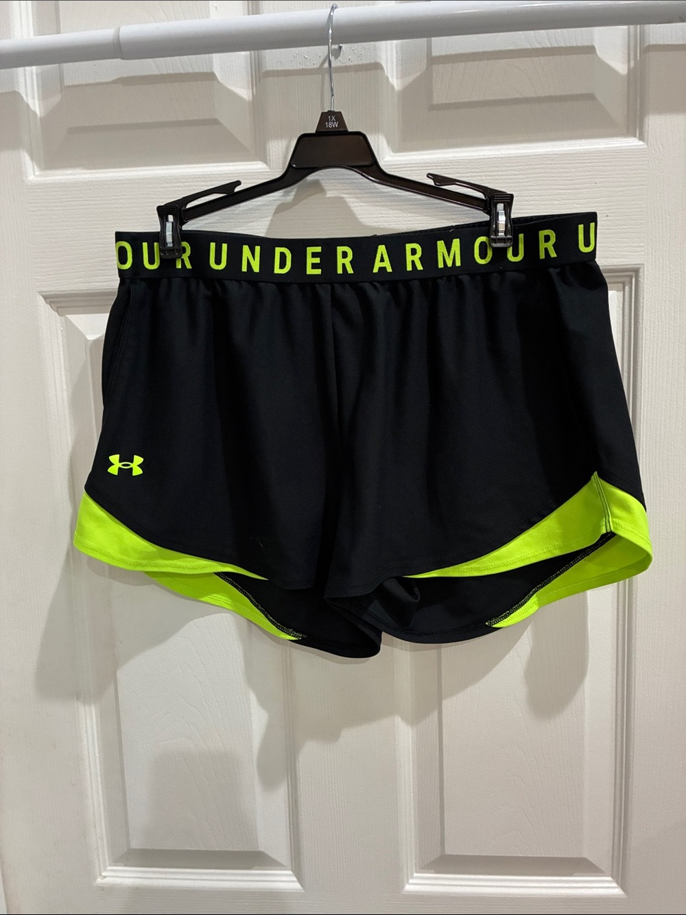 Under Armour Black & Neon Green Women's Athletic Shorts